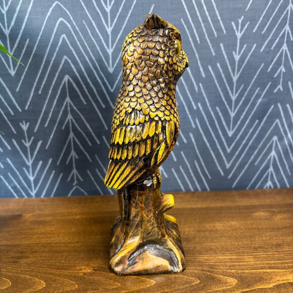Vintage Pearlite Stone Owl Canadian Wildlife Home Decor - Picture 2 of 12